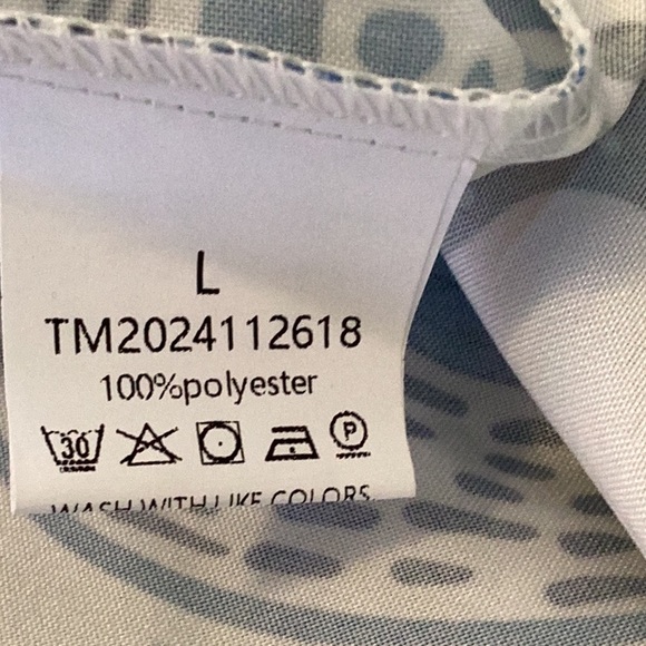 Elegant Blue and White Tropical Bird Print Maxi Skirt - Picture 7 of 8